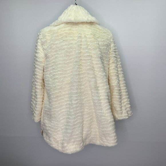 Billabong Designer Medium Ivory Faux Fur Jacket Party Formal - Picture 8 of 8